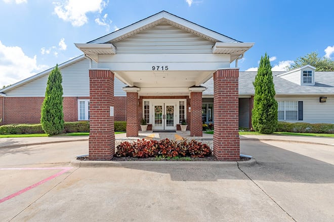 the front entrance to the senior care center