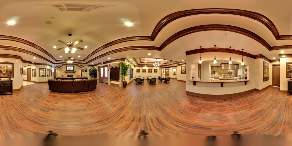 a 360 view of a living room and kitchen