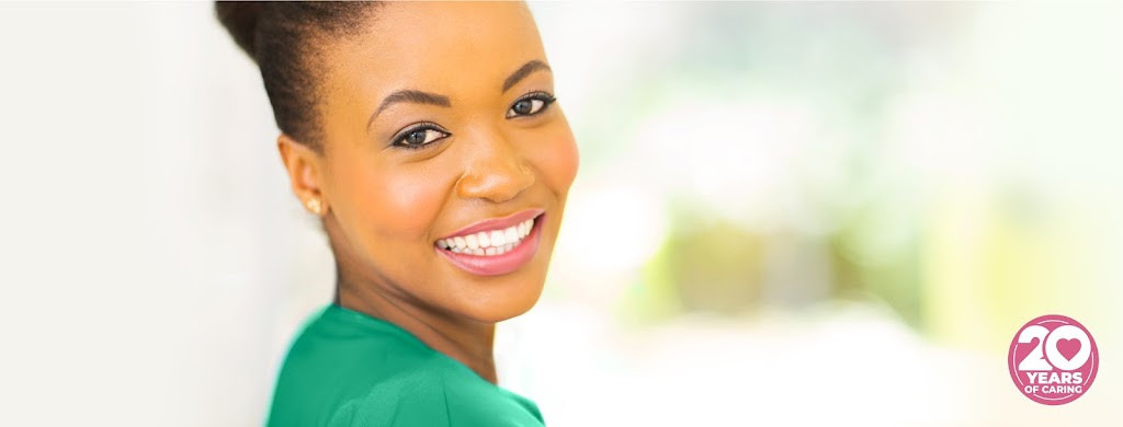 a woman smiling with the words, ' the best way to get your smile '