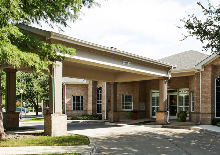 the front entrance to the senior care center
